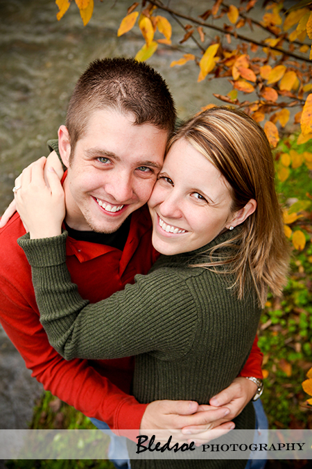 "Engaged couple, Allie and Robbie at Campbell Station Park in Knoxville"