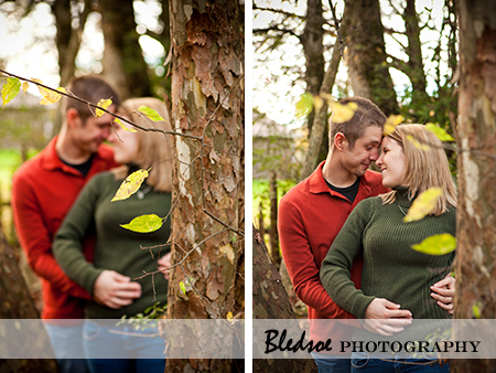 "Engagement photos in the trees of Campbell Station Park"