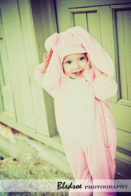 "Allie in her bunny costume for Halloween"